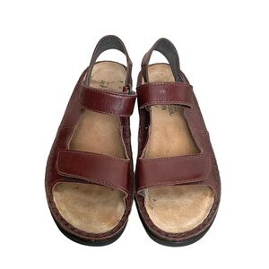 NAOT Israel Leather Strap Sandals Burgundy 38